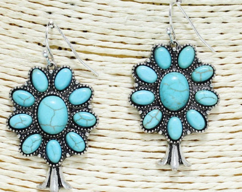 THE LUXE NK GLAM FLY WESTERN GIRL DIAMOND TURQUOISE EARRINGS - VOLUME 1