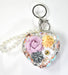 THE LUXE NK GLAM GLITTER FLOER RHINESTONE MIRROR KEYCHAIN-NKKEY