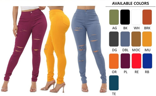 THE LUXE NK GLAM GIRL SUPER STRETCHY FLY GIRL JEAN COLLECTIONS-ORANGES