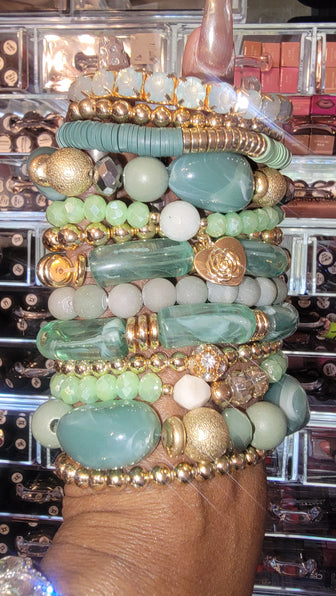 THE LUXE NK GLAM GIRL LUXURY JEWELRY COLLECTION - MULTI LAYERED STACK BRACELETS - PB335