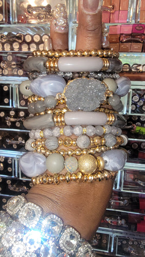 THE LUXE NK GLAM GIRL LUXURY JEWELRY COLLECTION - MULTI LAYERED STACK BRACELETS - PB335