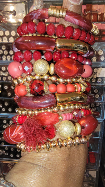 THE LUXE NK GLAM GIRL LUXURY JEWELRY COLLECTION - MULTI LAYERED STACK BRACELETS - PB335