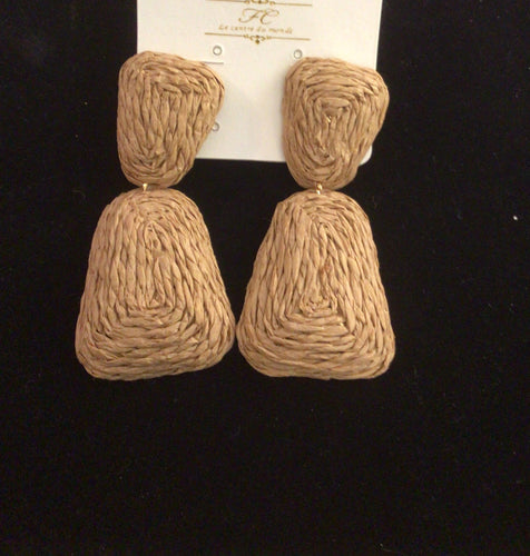 THE LUXE NK GLAM GIRL LUXURY JEWELRY COLLECTION-RAFFIA/WICKERED  EARRINGS-96178