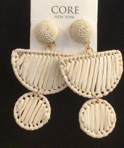 THE LUXE NK GLAM GIRL LUXURY JEWELRY COLLECTION-RAFFIA/WICKERED  EARRINGS-96178