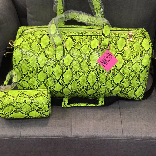 THE LUXE CLASSIC NK GLAM NEON SNAKESKIN DUFFEL- NK